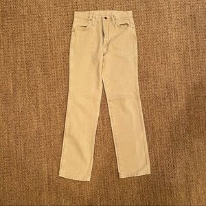 Tan Wranglers W29 xL32 slim straight